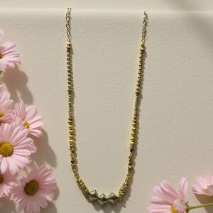 Hand Crafted Gold and Silver Beaded Necklace
